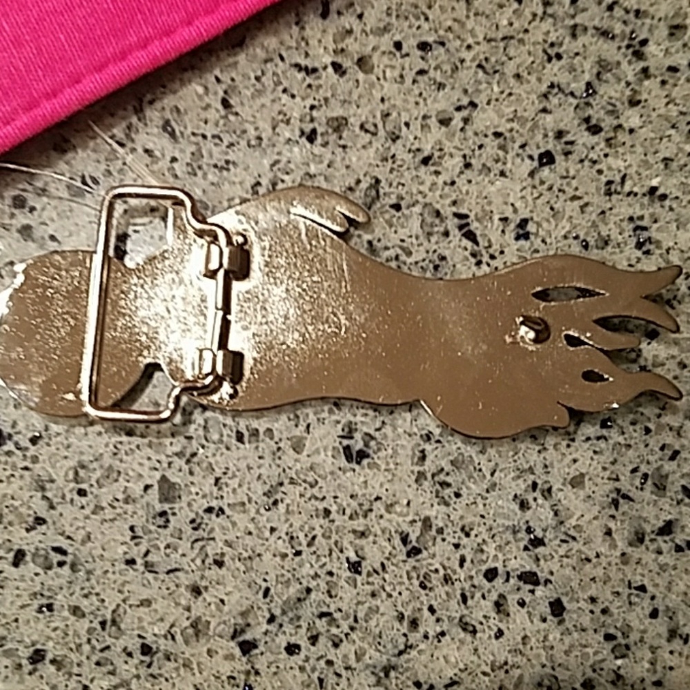 Pink Rhinestone Motorcycle Belt Buckle - Picture 2 of 4